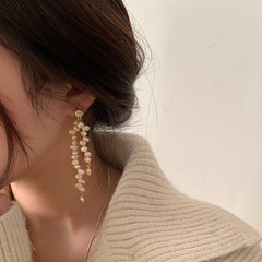 Zigzag Pearl Cascade Earrings