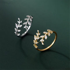 Leaf Branches Adjustable Ring
