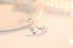 Moon Star Earrings 925 Sterling Silver