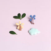 Pastel Enamel Flower Earrings