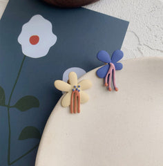 Pastel Enamel Flower Earrings