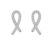Crystal Ribbon Stud Earrings