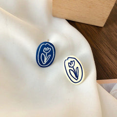 Enamel Flower Earrings