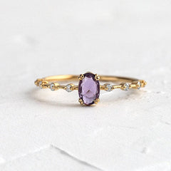 Purple Floral Branches Ring