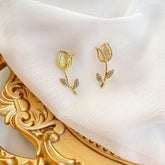 Cat¡¯s Eye Stone Tulip Earrings