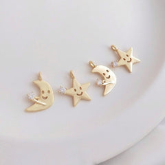 Gold Moon & Star Necklace