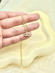 Gold Masquerade Necklace Mardi Gras Gold filled