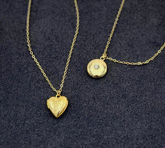 Starburst Heart Locket Necklace