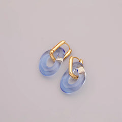 Handcrafted Whirl Glass Drop Earrings