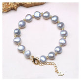 Gray Purple Pearl Bracelet