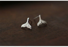 Mermaid Tail Stud Earrings 925 Sterling Silver