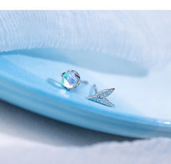 Mini Mermaid Tail Stud Earrings 925 Sterling Silver