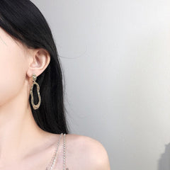 Abstract Elegance Pearl Drop Earrings