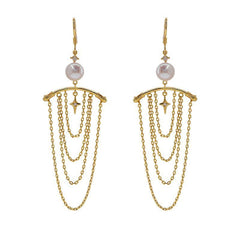 Exotic Gold Plated Dangle Earrings - Anti-Tarnish Finish