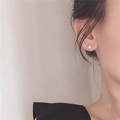 Tiny Bow Stud Earrings , Bow Tie, Sterling Silver, Crystal, Cute , Best Gift for Her.