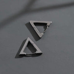 Triangle Hoops| Sterling Silver| Men¡¯s Earrings| Chunky Hoops