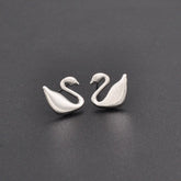 Swan earrings| Swan lake Studs| Sterling Silver| Matte finish|Gifts for kids| Cutest