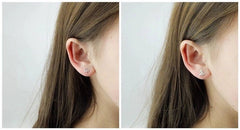 Tiny anchor and rudder earrings, Studs, Sterling Silver, Mismatched earrings, Cutest.