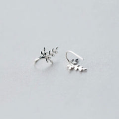 Silver branch leaf earrings| Hoops| Olive Branch| Peace| Sterling Silver| Gifts for her| Mothers Day Gift