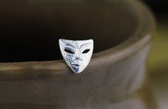 Tiny mask earrings| Studs| Sterling Silver| The Phantom of the Opera| Men¡¯s earrings