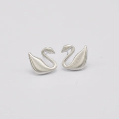 Swan earrings| Swan lake Studs| Sterling Silver| Matte finish|Gifts for kids| Cutest
