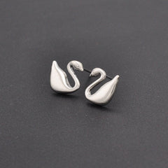 Swan earrings| Swan lake Studs| Sterling Silver| Matte finish|Gifts for kids| Cutest