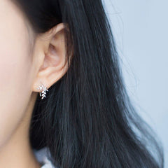 Silver branch leaf earrings| Hoops| Olive Branch| Peace| Sterling Silver| Gifts for her| Mothers Day Gift