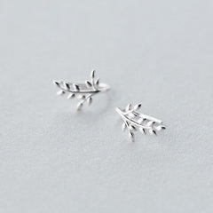 Silver branch leaf earrings| Hoops| Olive Branch| Peace| Sterling Silver| Gifts for her| Mothers Day Gift