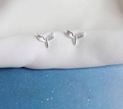 Tiny Angel Earrings| Studs| Angel wing earrings| Sterling Silver| Dainty| Gifts for kids| Cute|