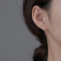 Twinkle Star hoop Earrings, Sterling Silver, Cute, Hoops , Gift for her, Starry Night