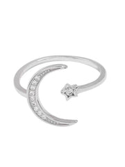 Sterling Silver Moon Star Ring| Adjustable Ring| S925| Double Rings| Big Dipper| Romantic| Best gift for her| Galaxy