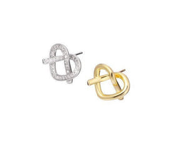 Tiny pretzel earrings| Knot Studs| Sterling Silver| Mismatched earrings| Minimalist Jewelry| Foodie| Best gift