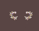 Tiny wreath earrings| Studs| Sterling Silver| Flower leaf earrings| Dainty earrings|