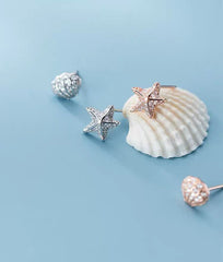 Seashell Earrings| Starfish earrings | Dainty studs| Sterling Silver| Rose gold| S925