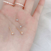 Tiny fresh water pearl earrings| Natural pearl studs