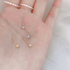 Tiny fresh water pearl earrings| Natural pearl studs
