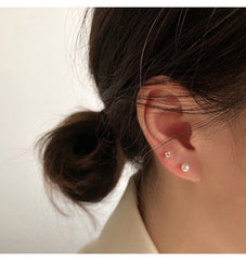 Tiny sterling silver set of 5 studs| Tiny cz Studs| 14k gold plated | Solid Sterling Silver| Minimalist Jewelry