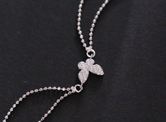 Dainty Crystal Layered Butterfly Bracelet