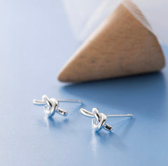 Tiny Sterling Silver Knot Studs| Minimalist Jewelry| Best gift| Gift for kids
