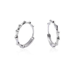 Sterling Silver Bamboo Hoop Earrings