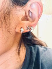 Set of 3 pairs, Starfish earrings , Seashells studs, Conch earrings, Scallops, Sterling Silver, S925, Dainty, Gift for her