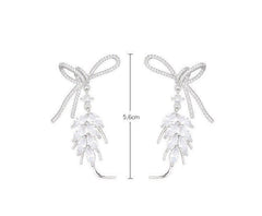 Wheat tassel earrings | Diamond wheat dangle earrings | Bride earrings | Party| Concert