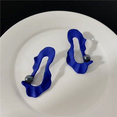 Klein Blue Water-shape Earrings