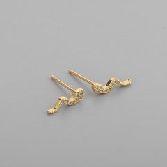 Super Tiny Snake Earrings| Studs| Sterling Silver| Cute| Baby Snake