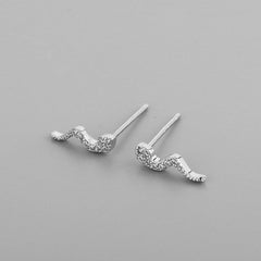 Super Tiny Snake Earrings| Studs| Sterling Silver| Cute| Baby Snake