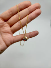 Pomegranate Ruby Fruit Necklace - Gold Plated