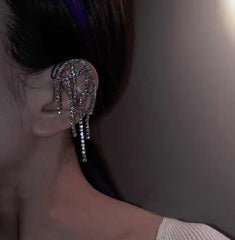 Sparkly Ear jacket | Chic| Bold| Statement Ear Jacket | Diamond Strings Ear Cuff