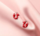 Tiny red fox stud earrings | Cute fox earrings | Sterling silver| Cute| Animal lover| Foxy earrings| Hypoallergenic | Enamel fox earrings