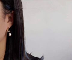 Minimalist Pearl Drop Earrings