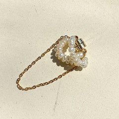 Radiant Pearl Cuff Cascade Earring